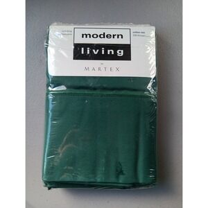 Martex Pillowcases Set of 2 KING Forest Green Cotton Farmhouse NOS Cottage NEW